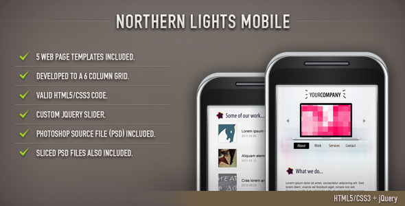 Northern Lights HTML Template (Mobile)