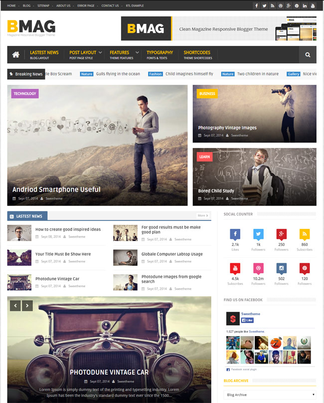 40+ Best Responsive Blogger Themes 2015 - DesignMaz