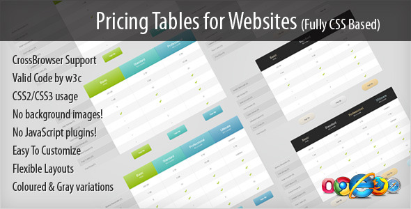 Pricing Tables for Websites