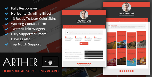 arther-bs3-horizontal-scrolling-vcard-template