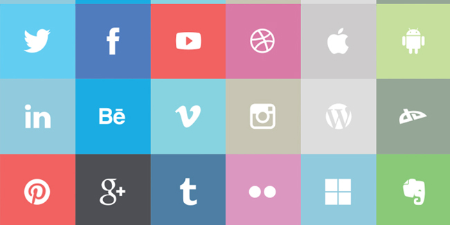 24 Free Flat Social Icons