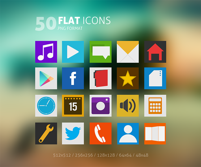 50 Flat Icons Pack