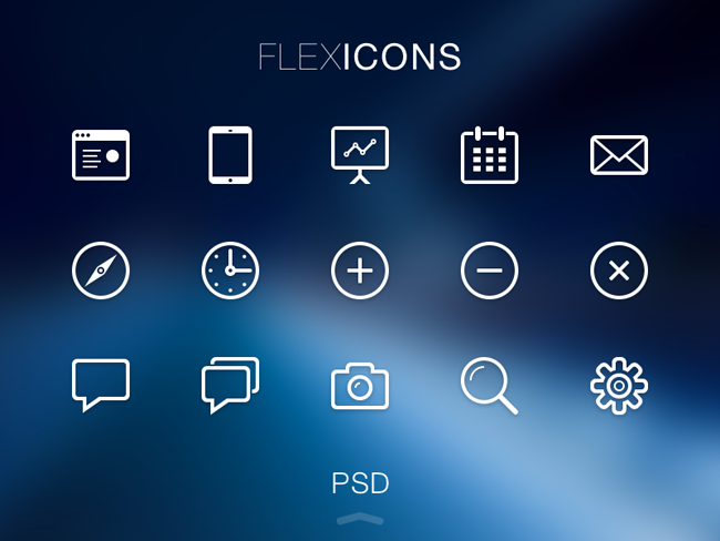 Free Flex Icons PSD