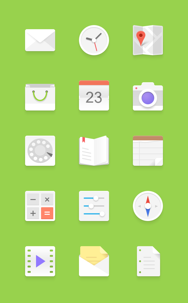 light-android-icons-set