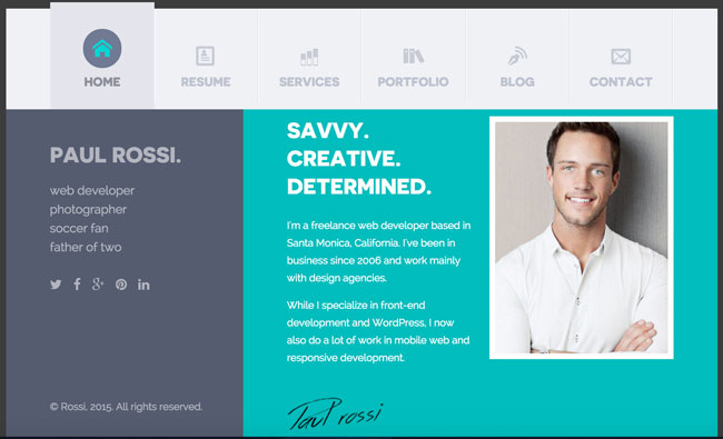 Savvy Personal vCard Resume Portfolio Template