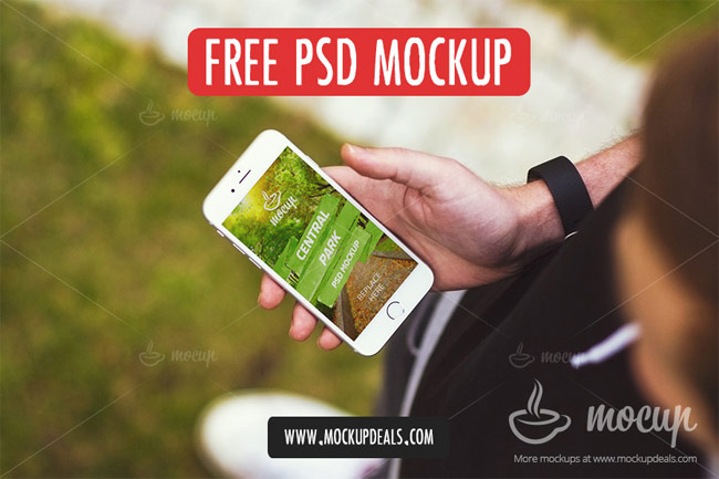Free-iPhone-PSD-Mockup-in-Central-Park