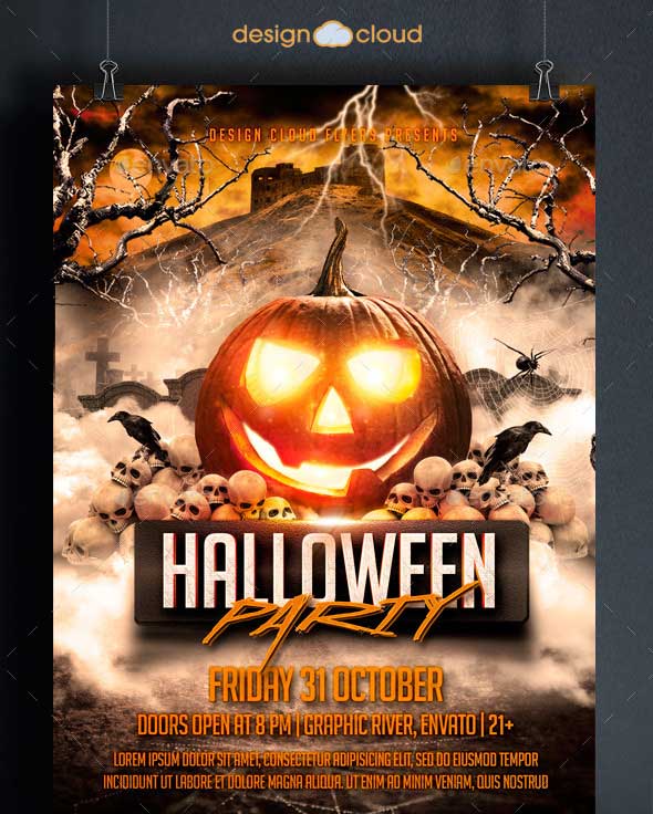 45+ Best Halloween PSD Party Flyer Templates 2016