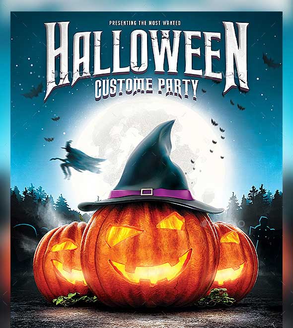 45+ Best Halloween PSD Party Flyer Templates 2016