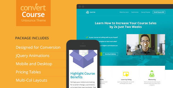 Course Landing Page for Unbounce