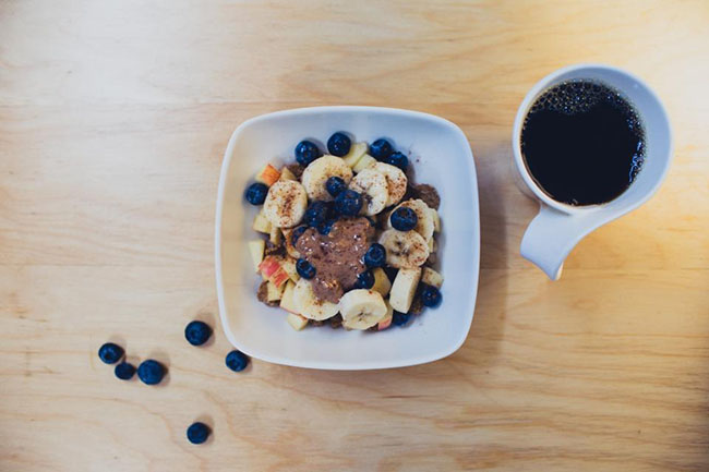 Banana Blueberries With Coffee