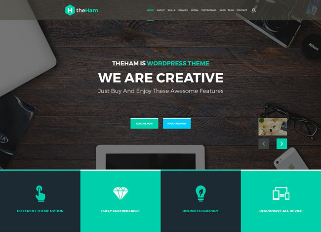 theHam - Free Creative Landing Page PSD Template | Free download