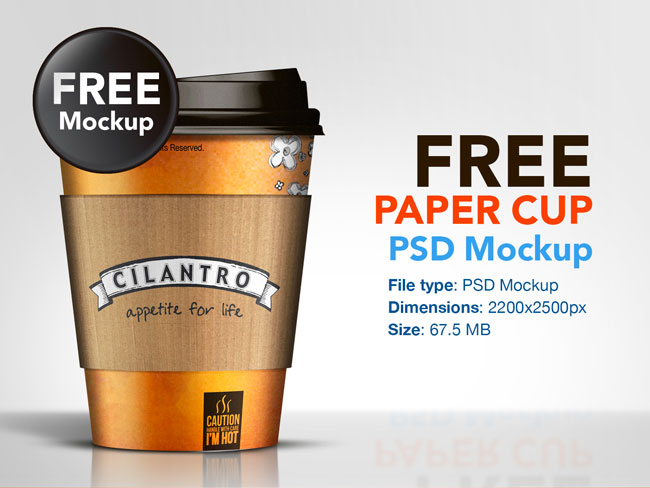 Download Free Paper Cup PSD Mockup | Free download